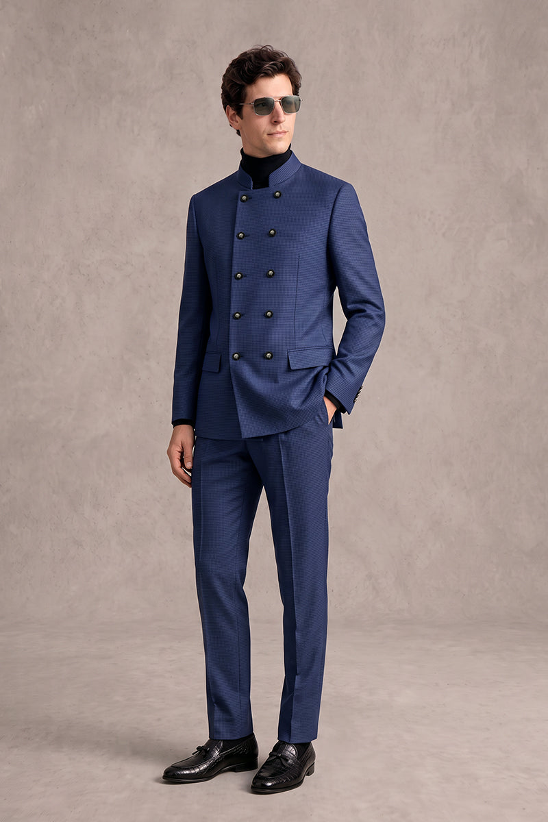 Dark Blue 100% Merino Wool Suits