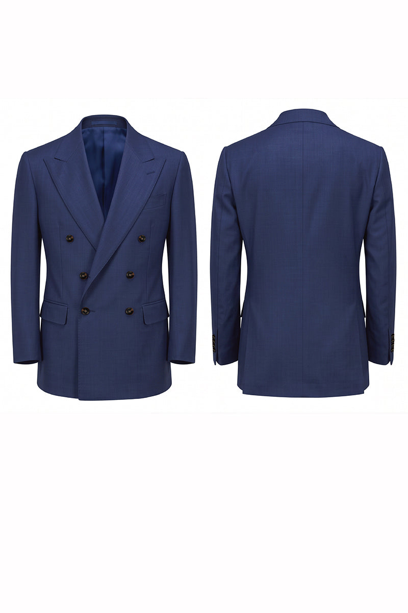 Dark Blue 70% Merino Wool Blazers