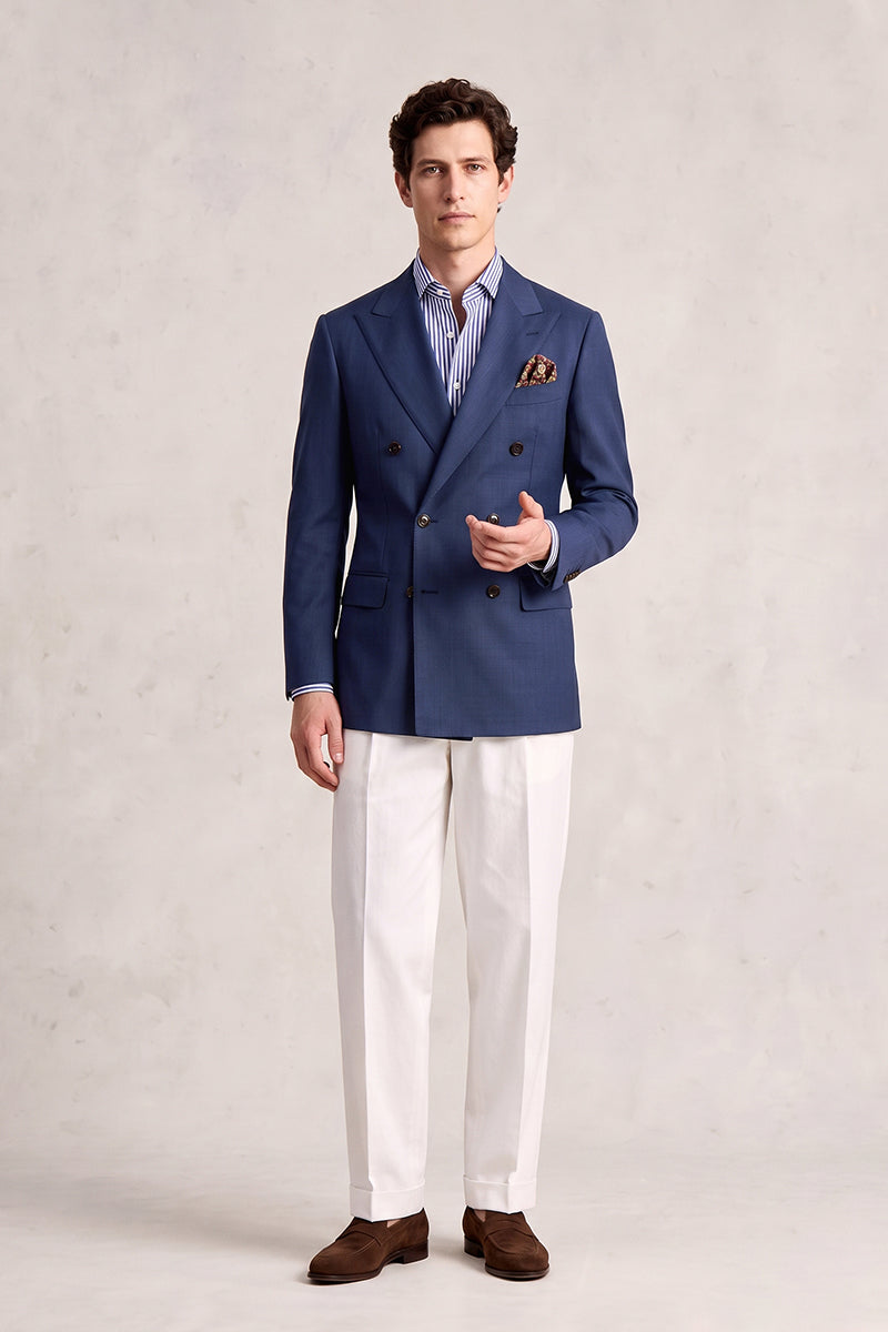 Dark Blue 70% Merino Wool Blazers