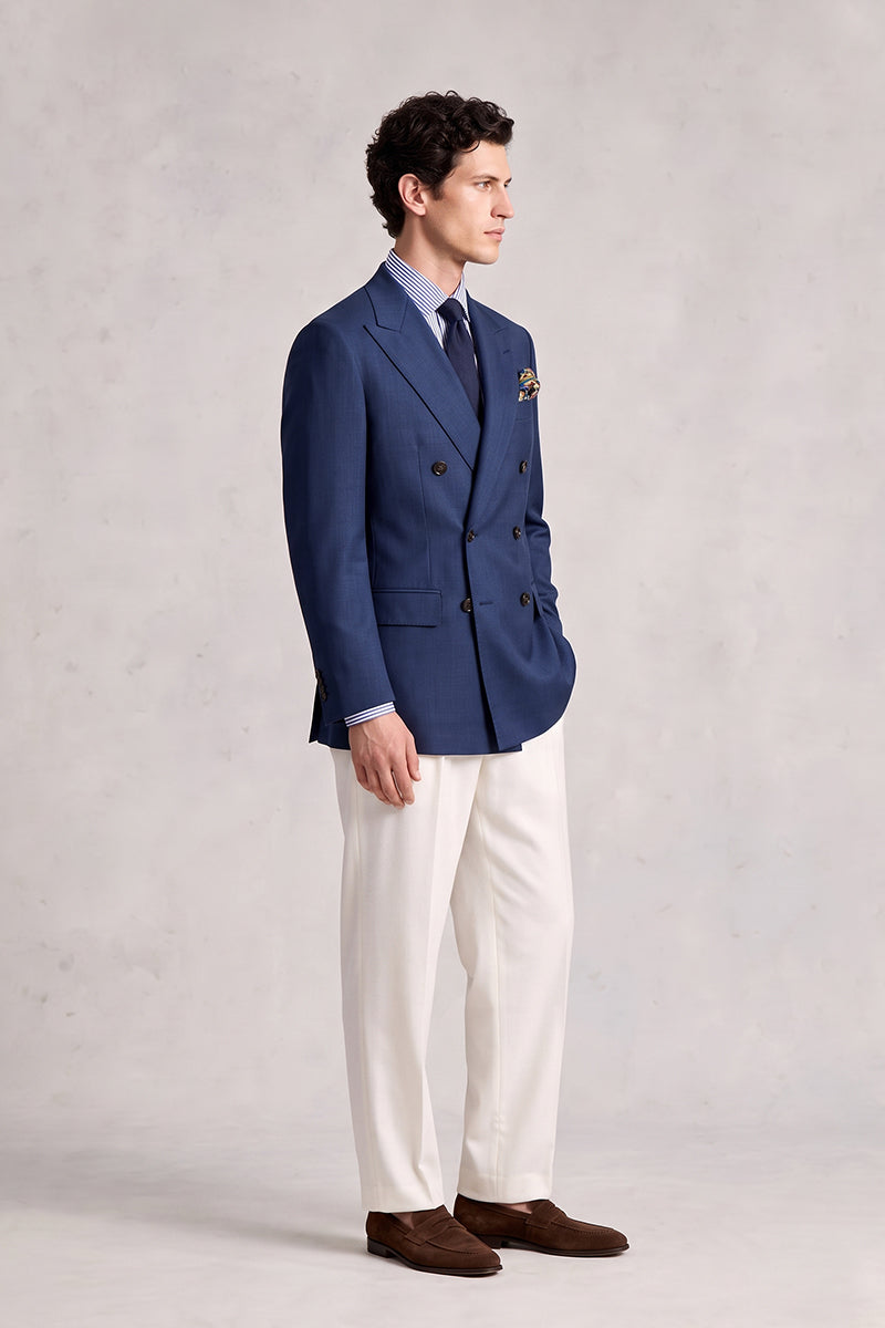 Dark Blue 70% Merino Wool Blazers