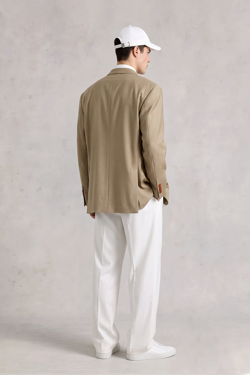 Khaki Yellow 50% Merino Wool Blazers