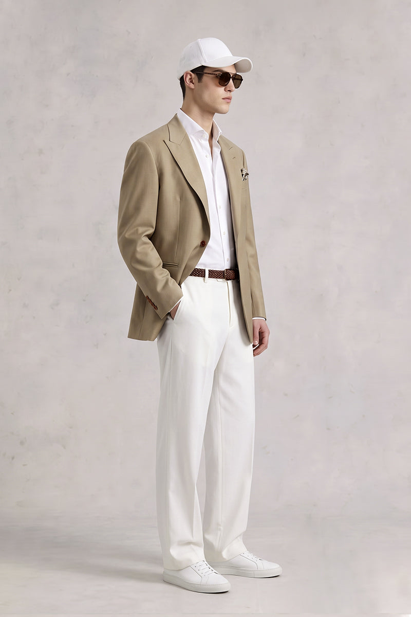 Khaki Yellow 50% Merino Wool Blazers