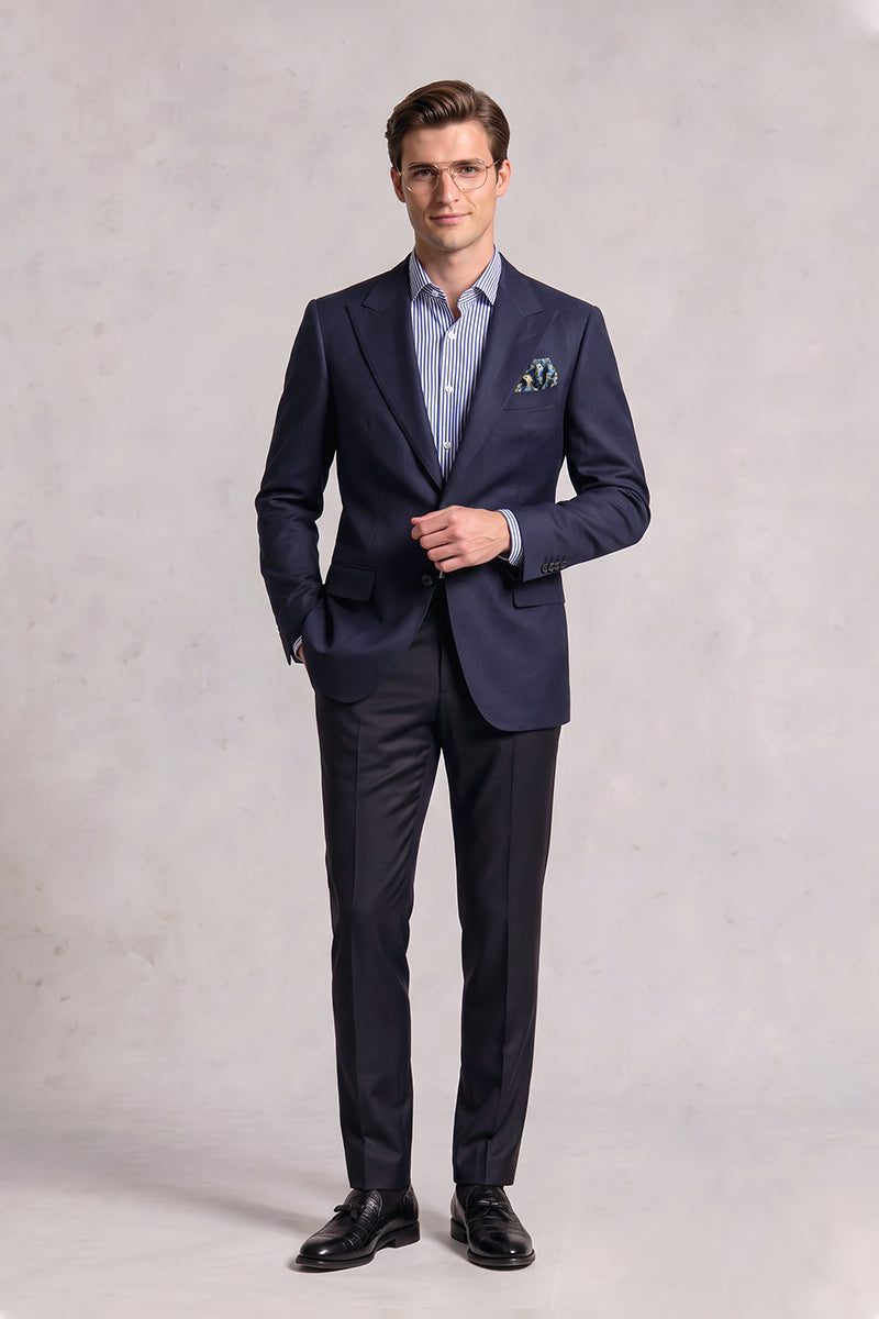 Navy Blue 70% Merino Wool Blazers
