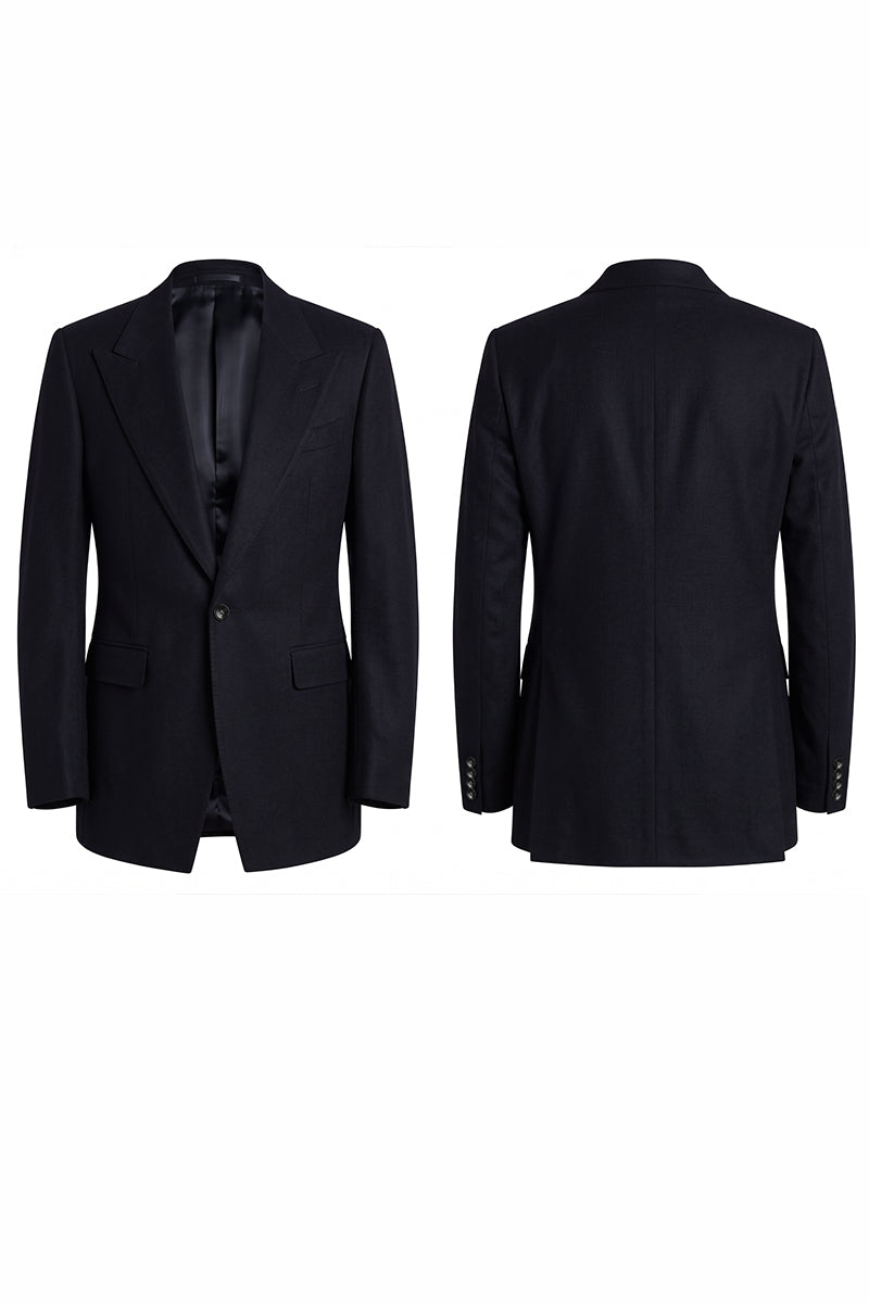 Black 70% Merino Wool Blazers