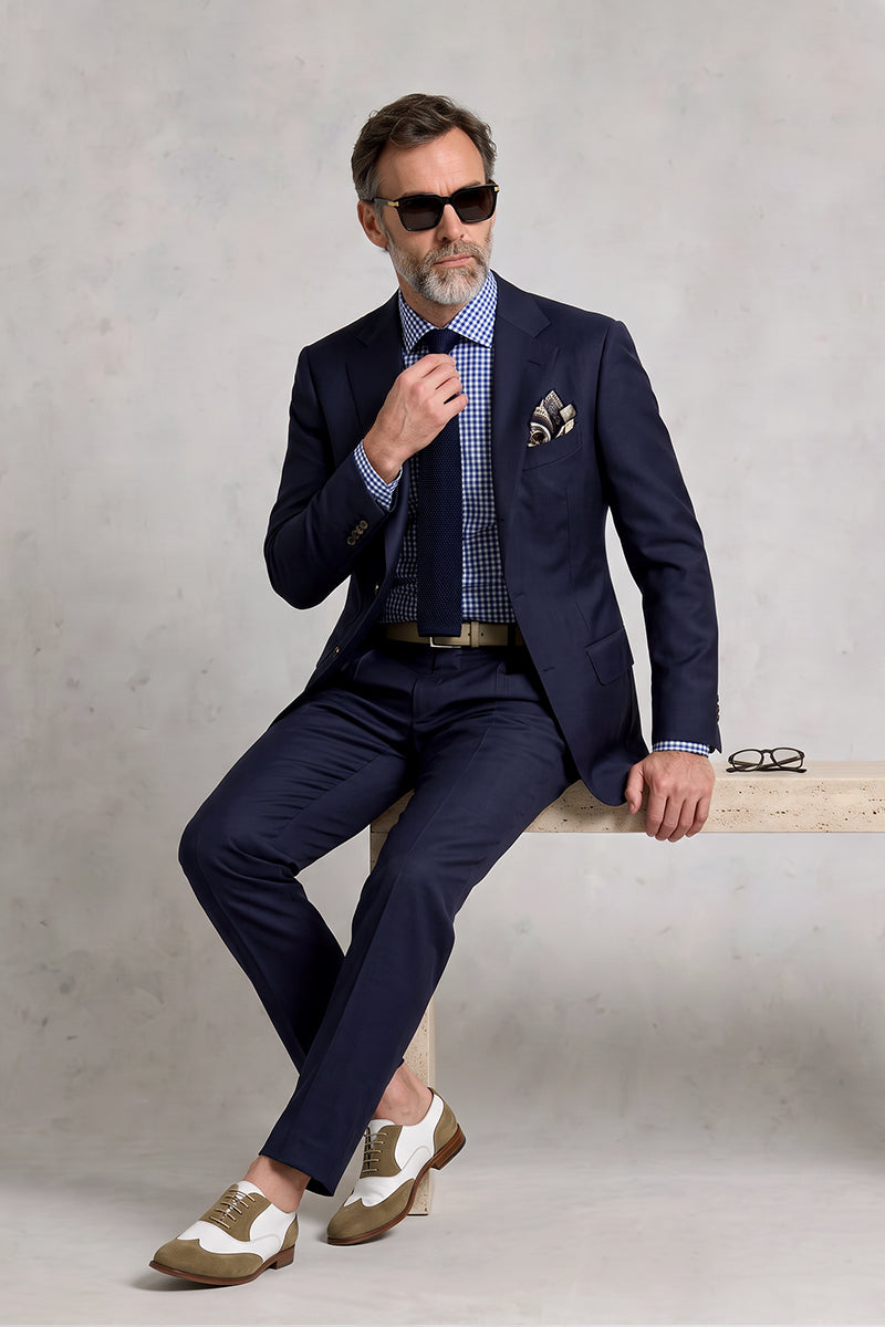 Navy Blue 55% Merino Wool Suits