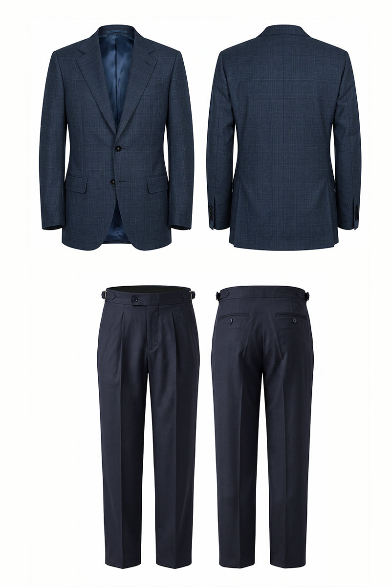 Navy Blue 50% Merino Wool Suits