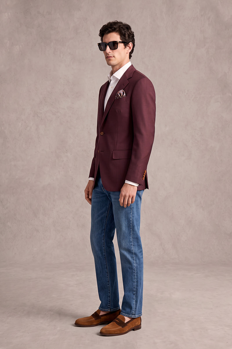 Burgundy 70% Merino Wool Blazers