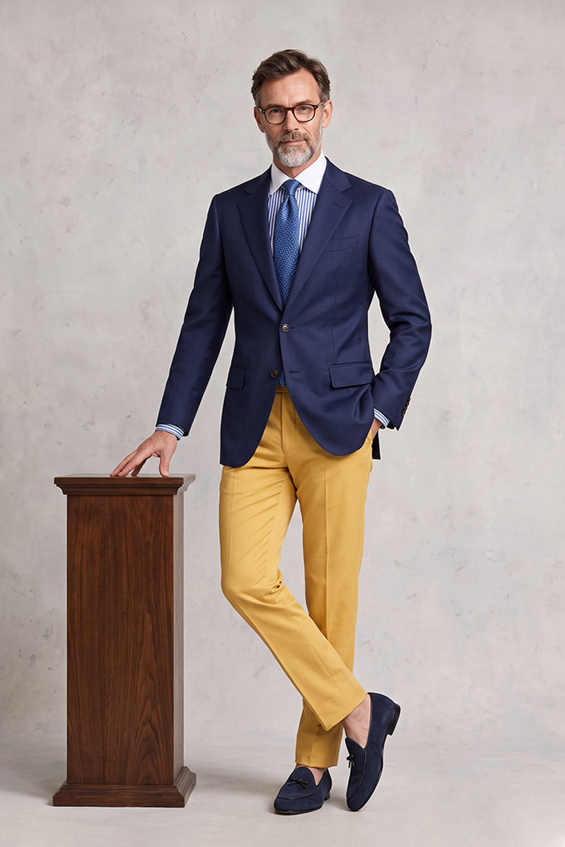 Navy Blue 50% Merino Wool Blazers