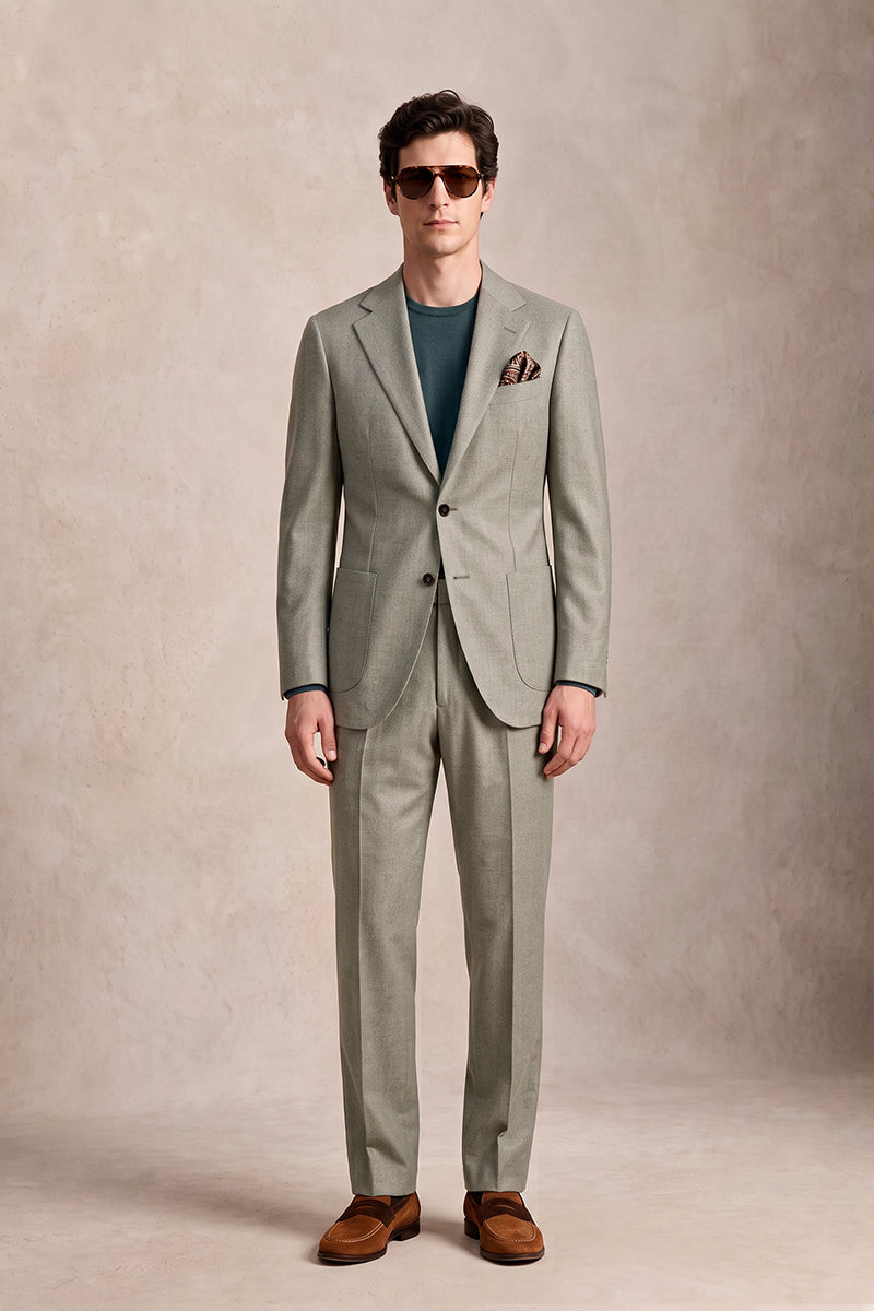 Gray 100% Merino Wool Suits