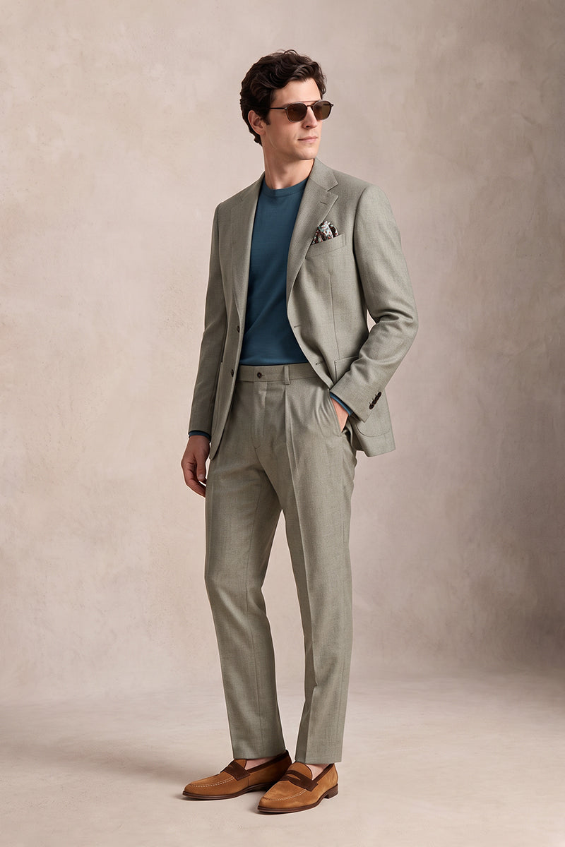 Gray 100% Merino Wool Suits