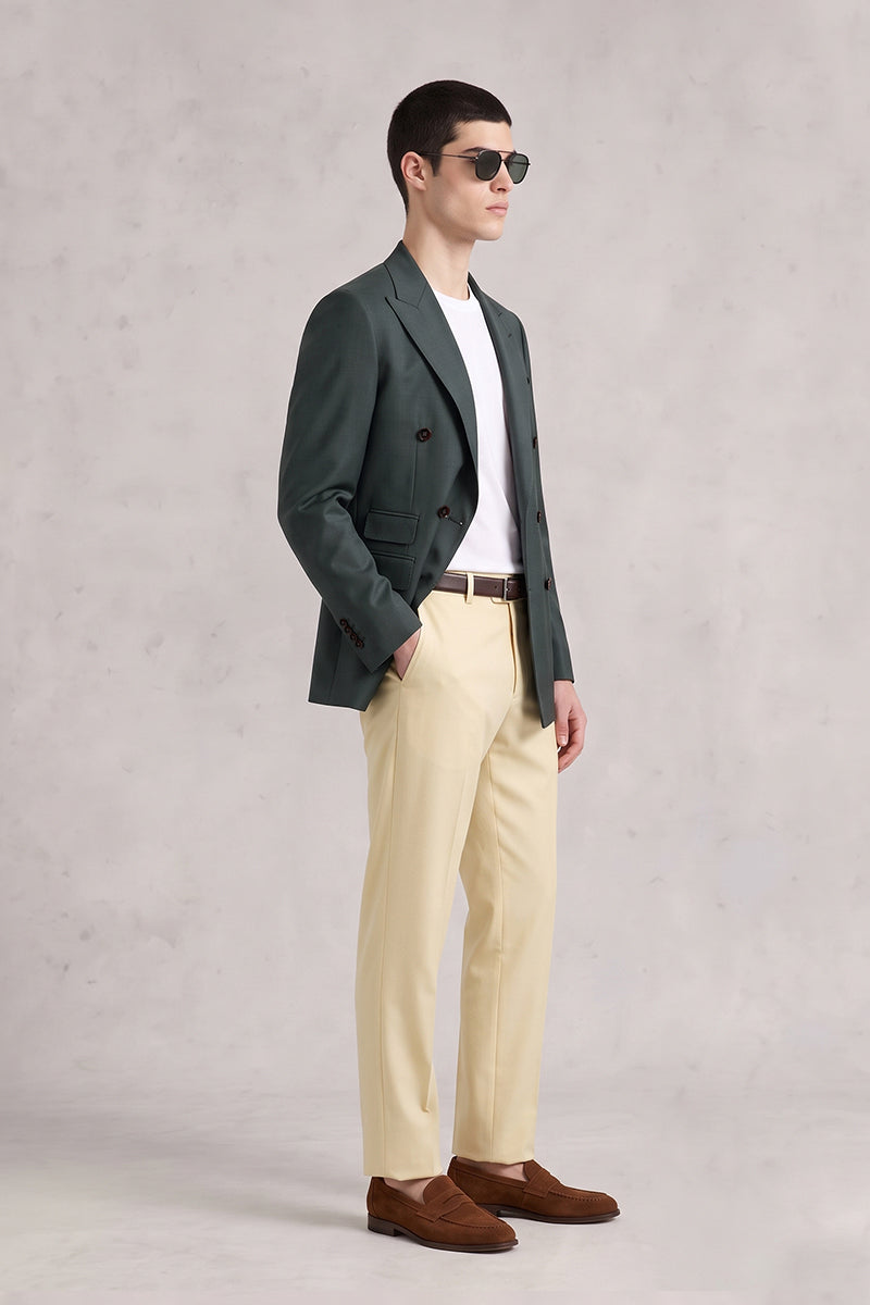 Dark Green 50% Merino Wool Blazers