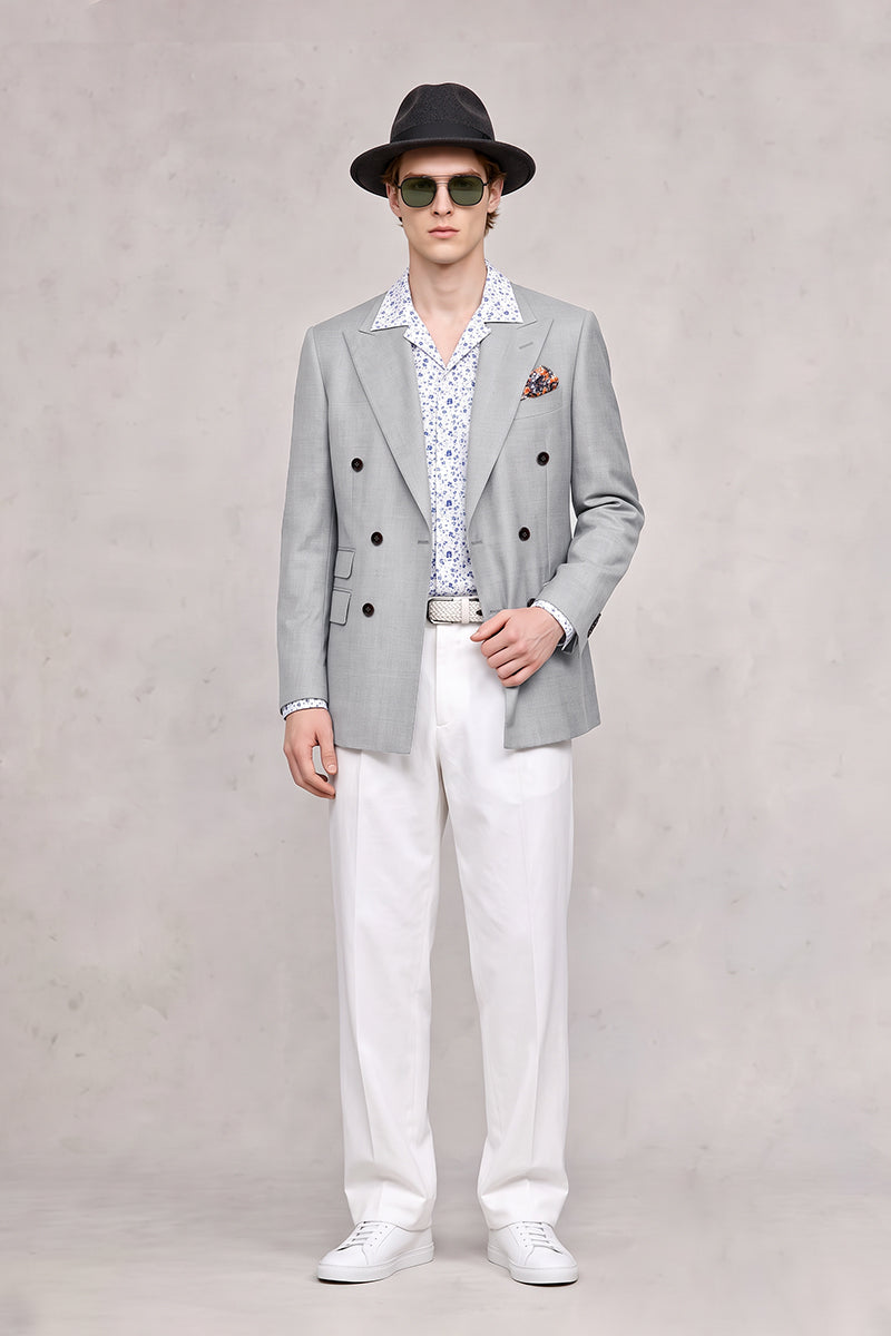 Gray 50% Merino Wool Blazers