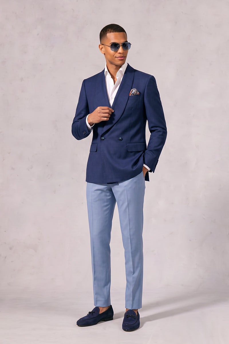 Navy Blue 50% Merino Wool Blazers
