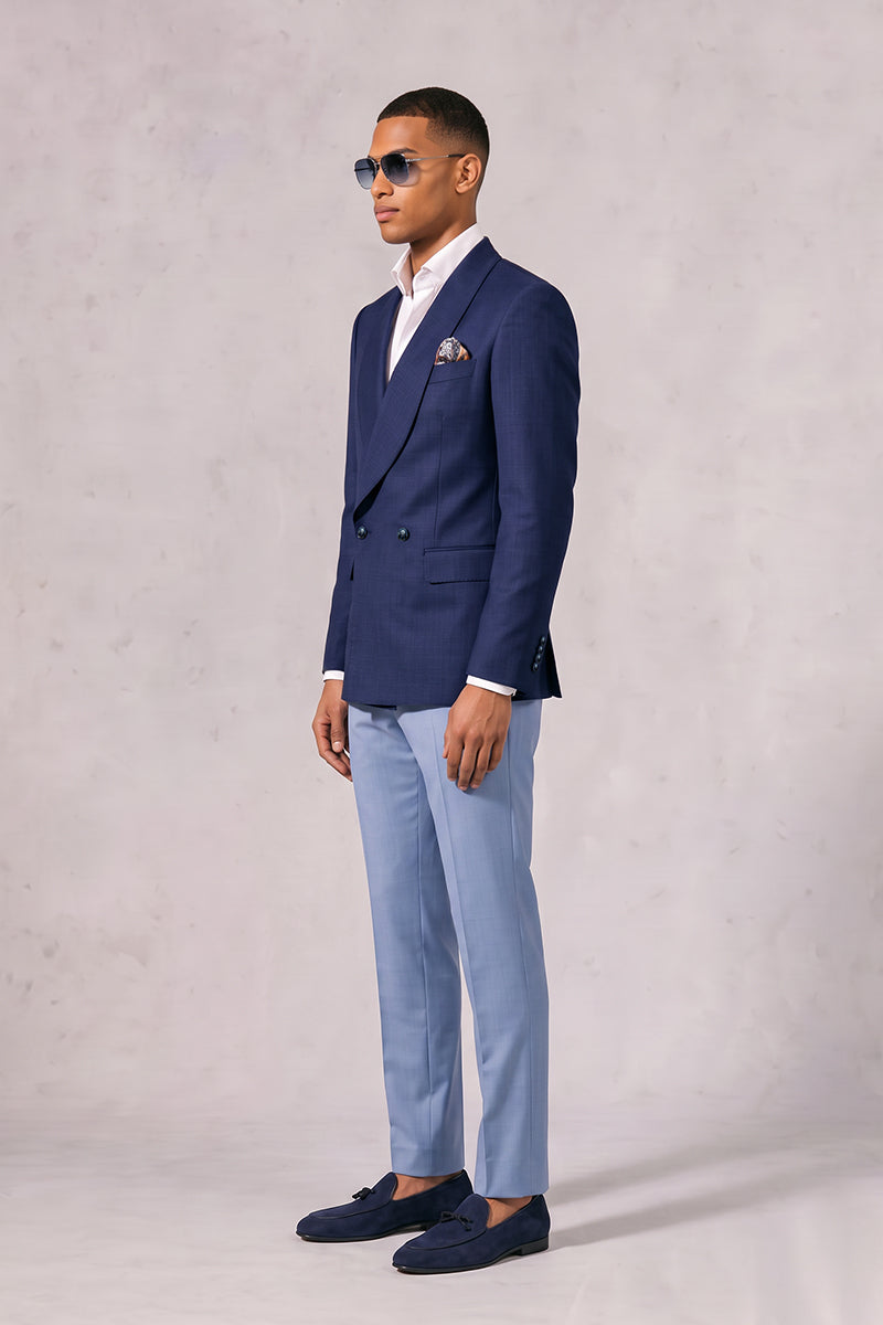 Navy Blue 50% Merino Wool Blazers