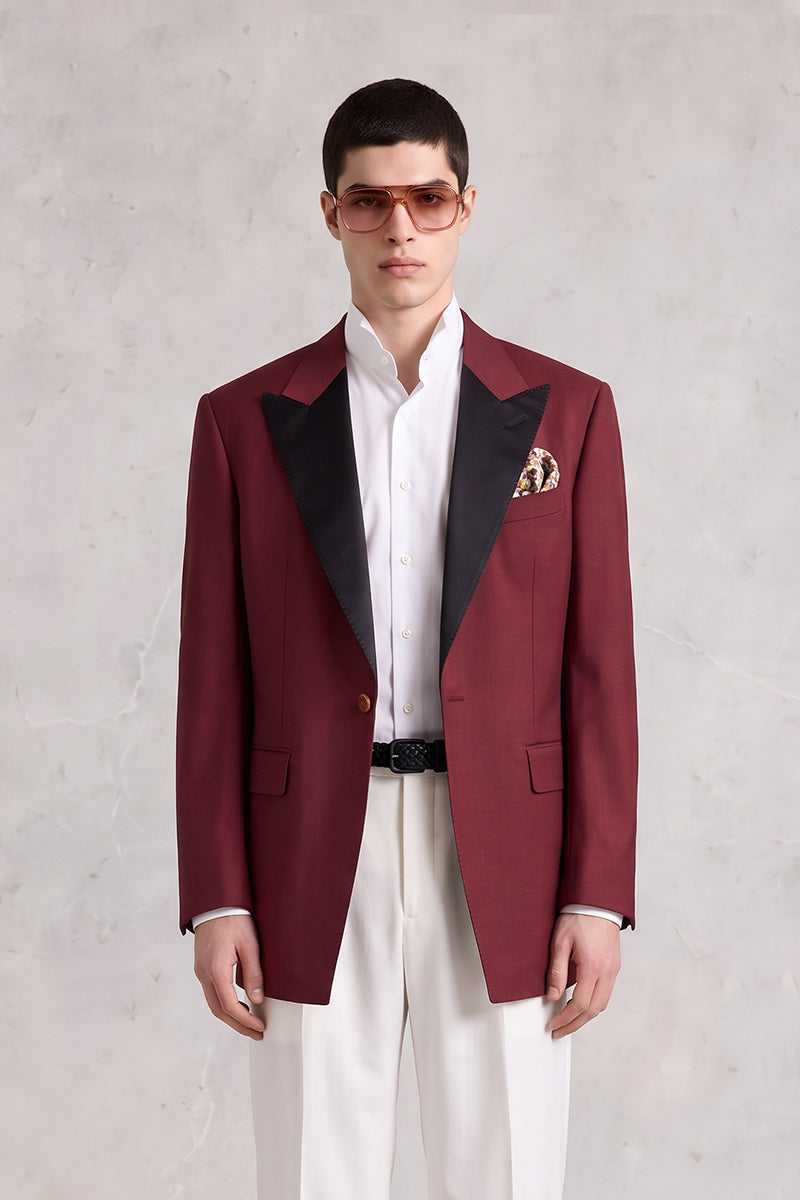 Burgundy 70% Merino Wool Blazers