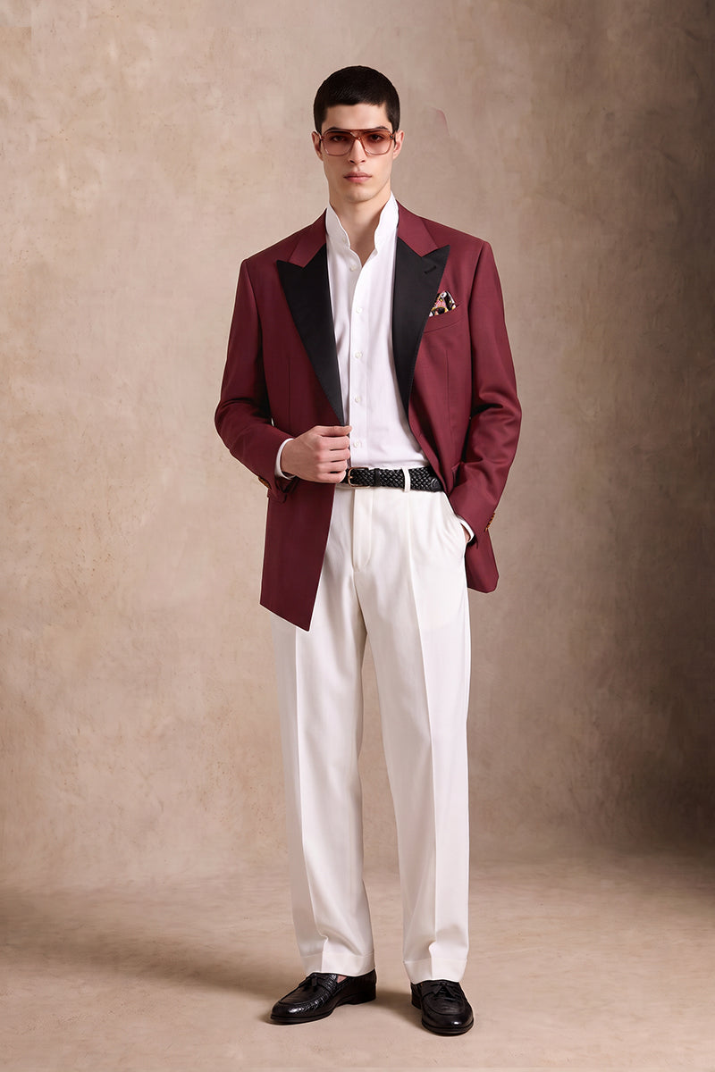 Burgundy 70% Merino Wool Blazers
