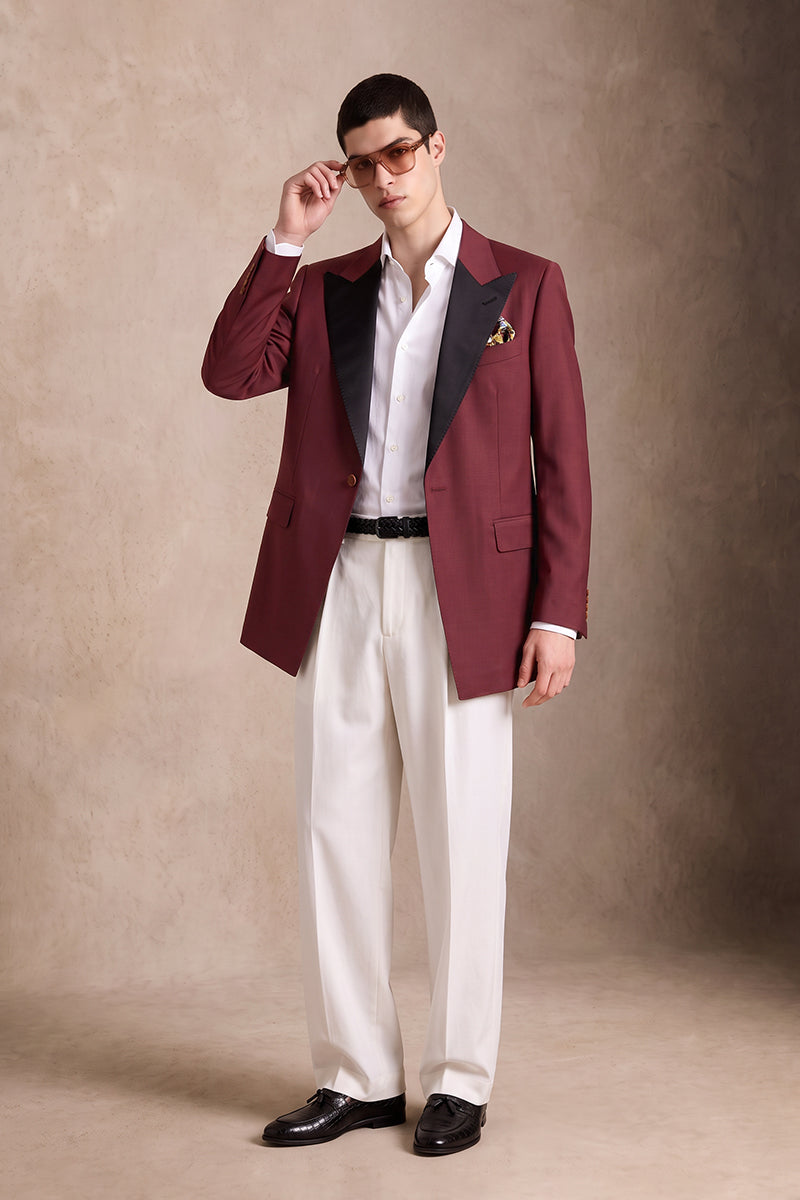 Burgundy 70% Merino Wool Blazers