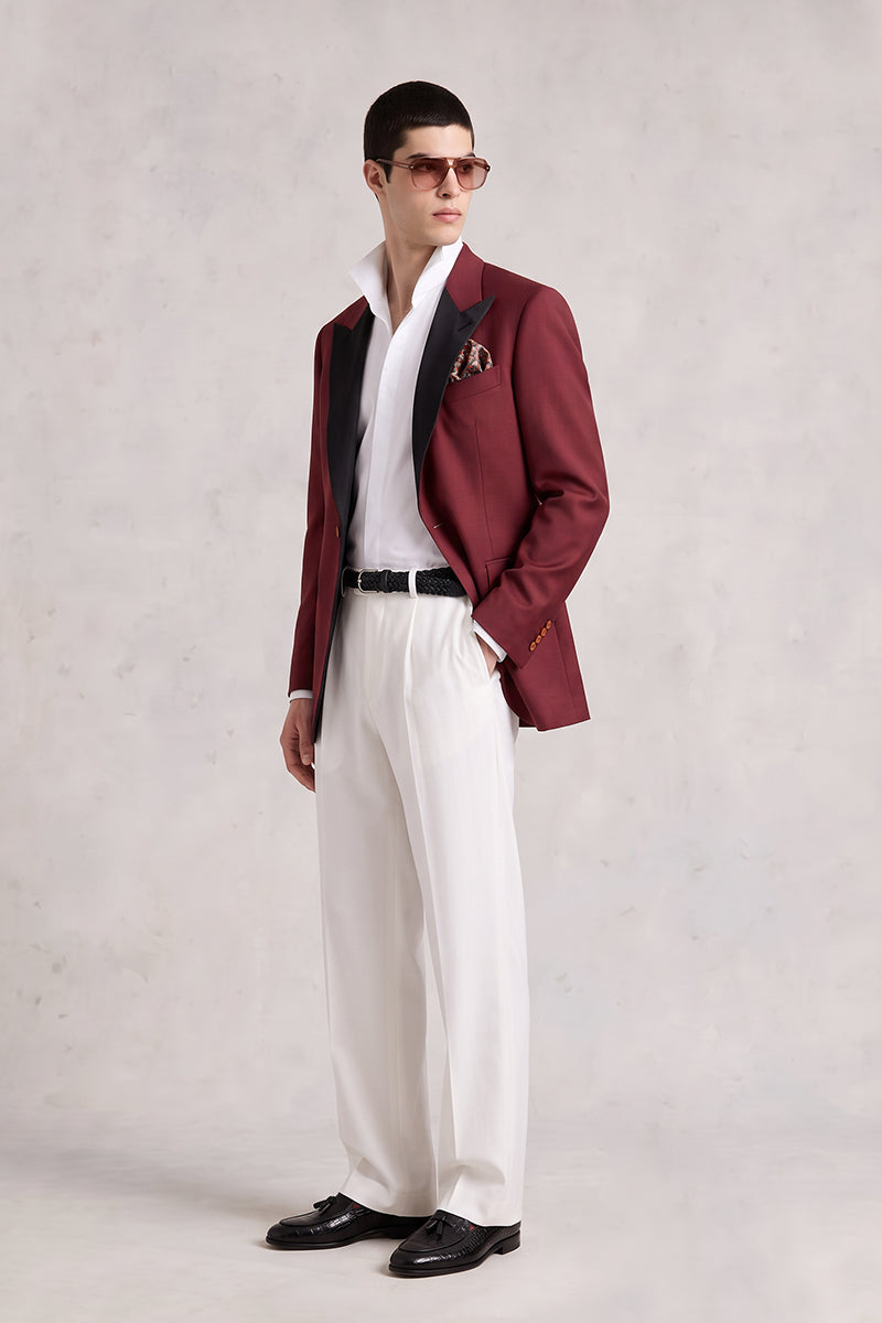 Burgundy 70% Merino Wool Blazers