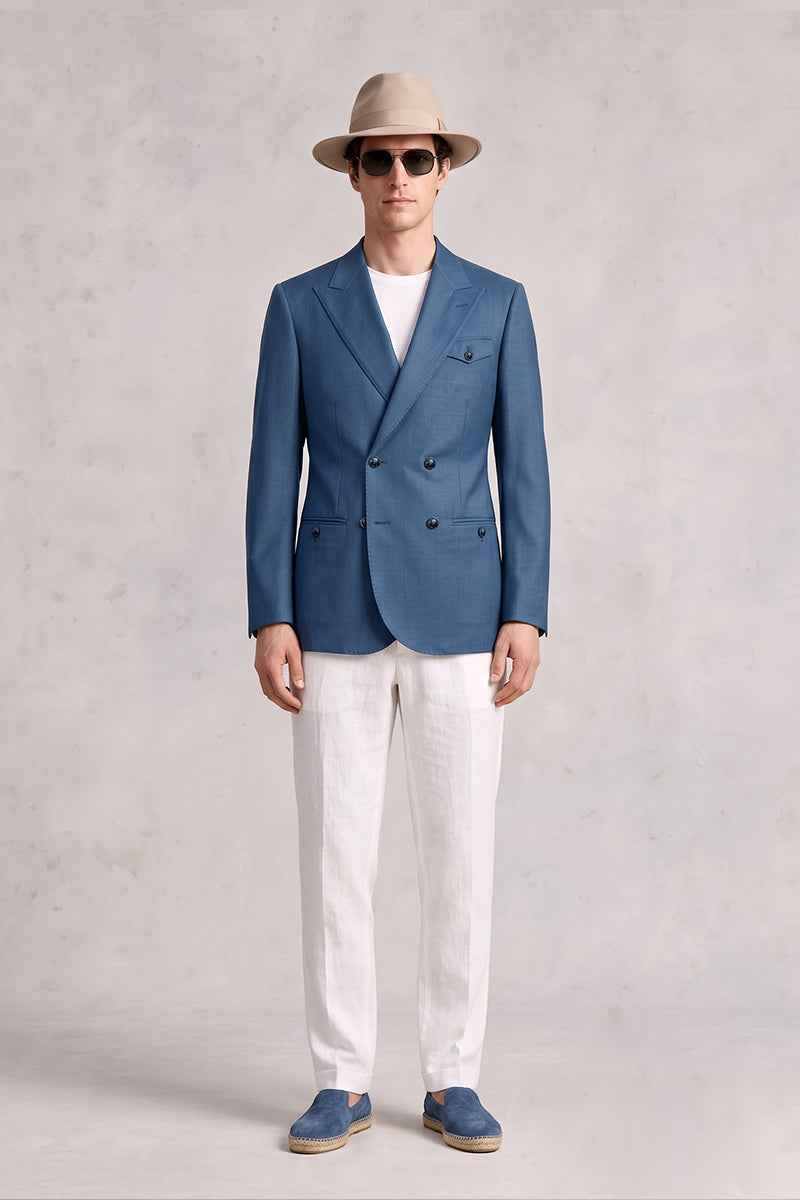 Lake Blue 50% Merino Wool Blazers