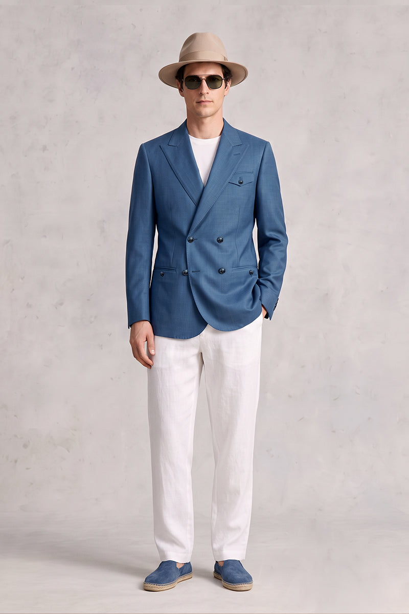 Lake Blue 50% Merino Wool Blazers