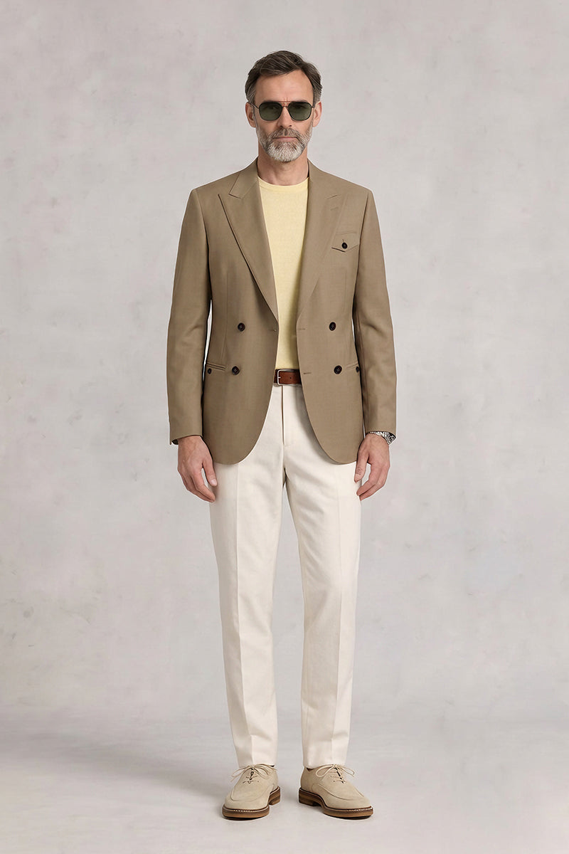 Khaki 50% Merino Wool Blazers