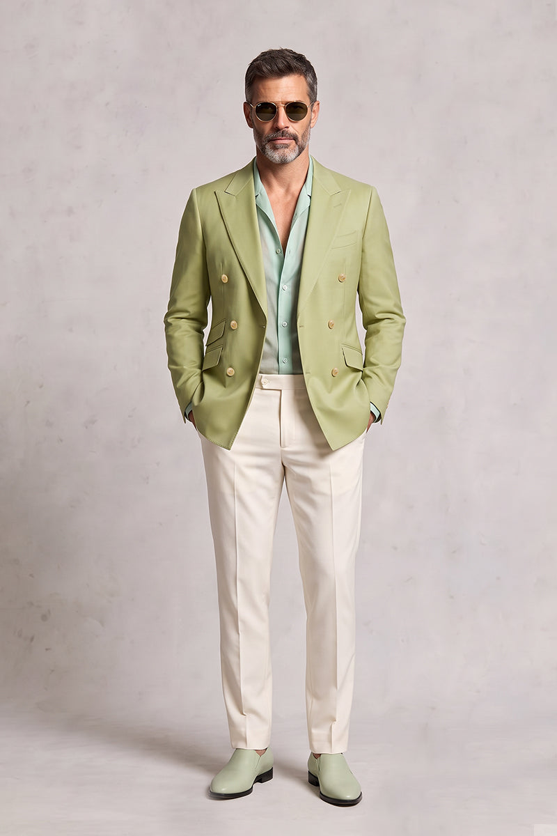 Green 50% Merino Wool Blazers