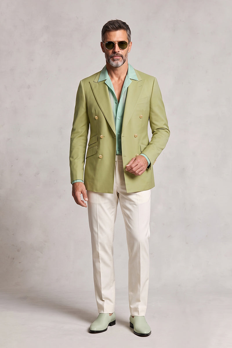Green 50% Merino Wool Blazers