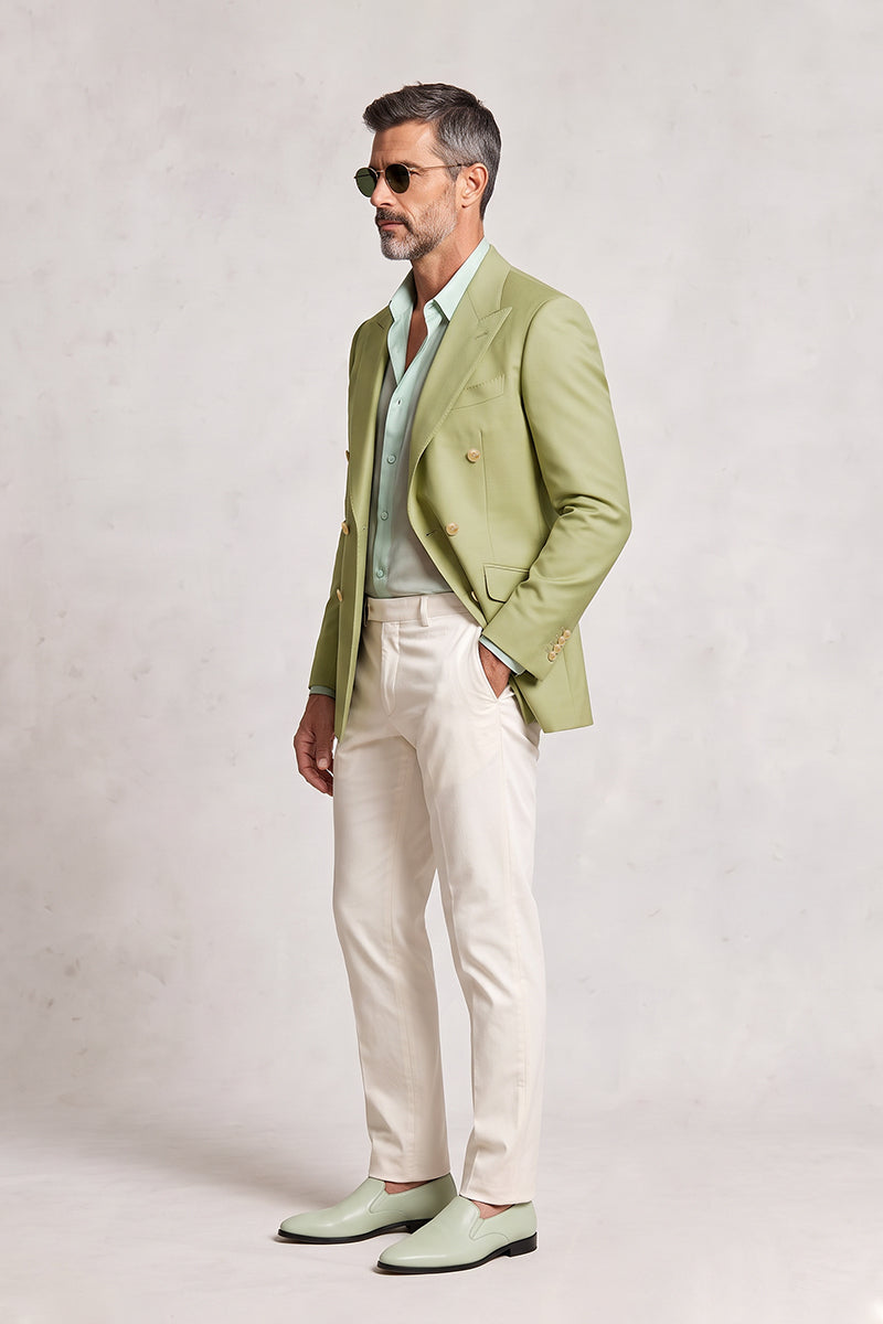 Green 50% Merino Wool Blazers