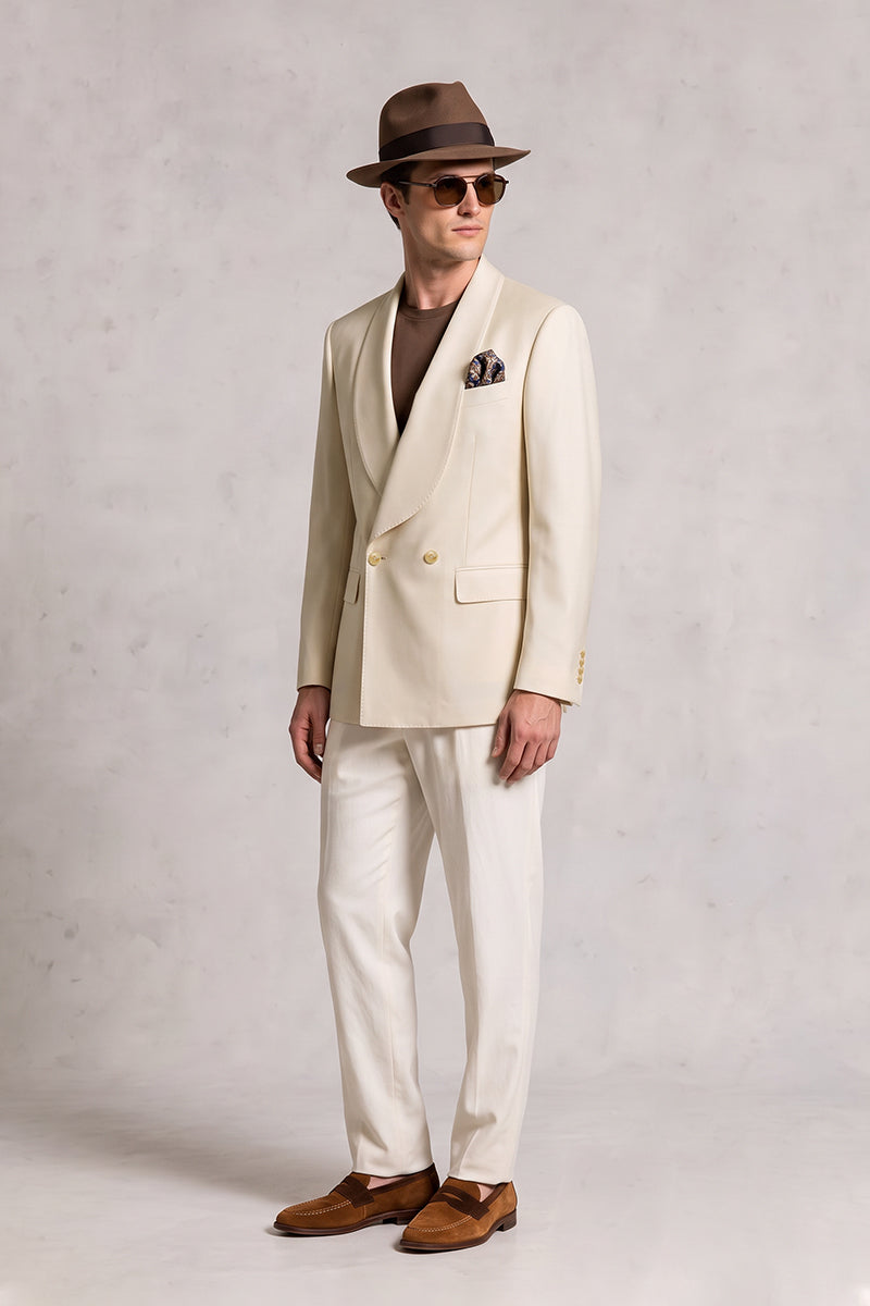 Beige 50% Merino Wool Blazers