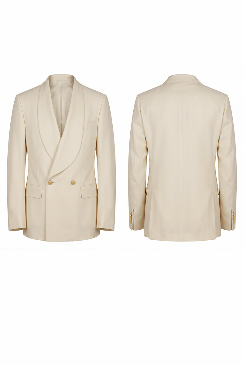 Beige 50% Merino Wool Blazers