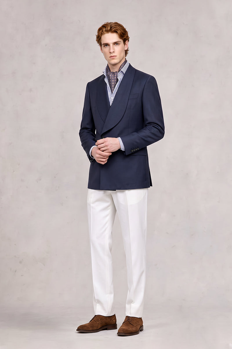 Navy Blue 50% Merino Wool Blazers
