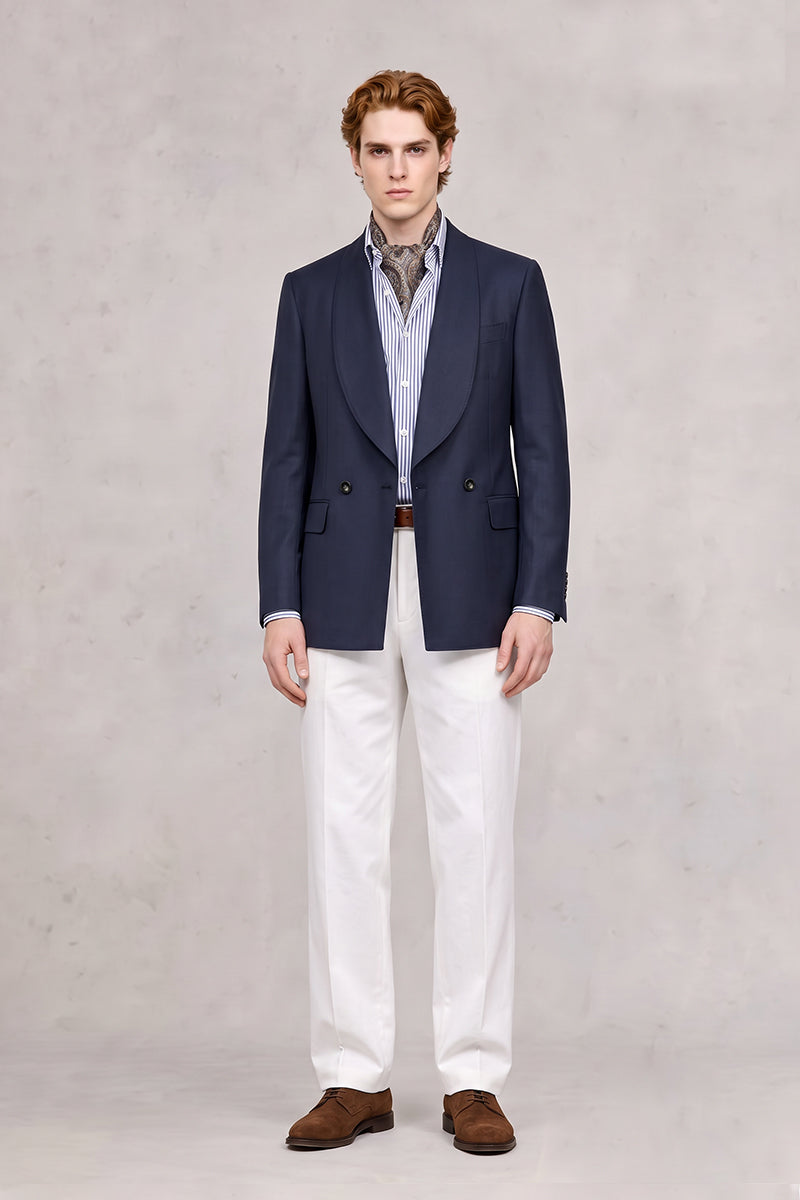 Navy Blue 50% Merino Wool Blazers