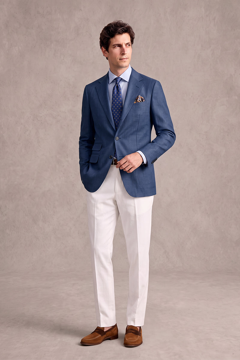 Navy Blue 30% Merino Wool Blazers