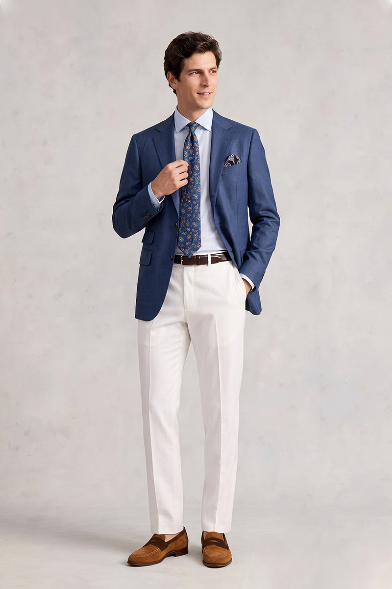 Navy Blue 30% Merino Wool Blazers