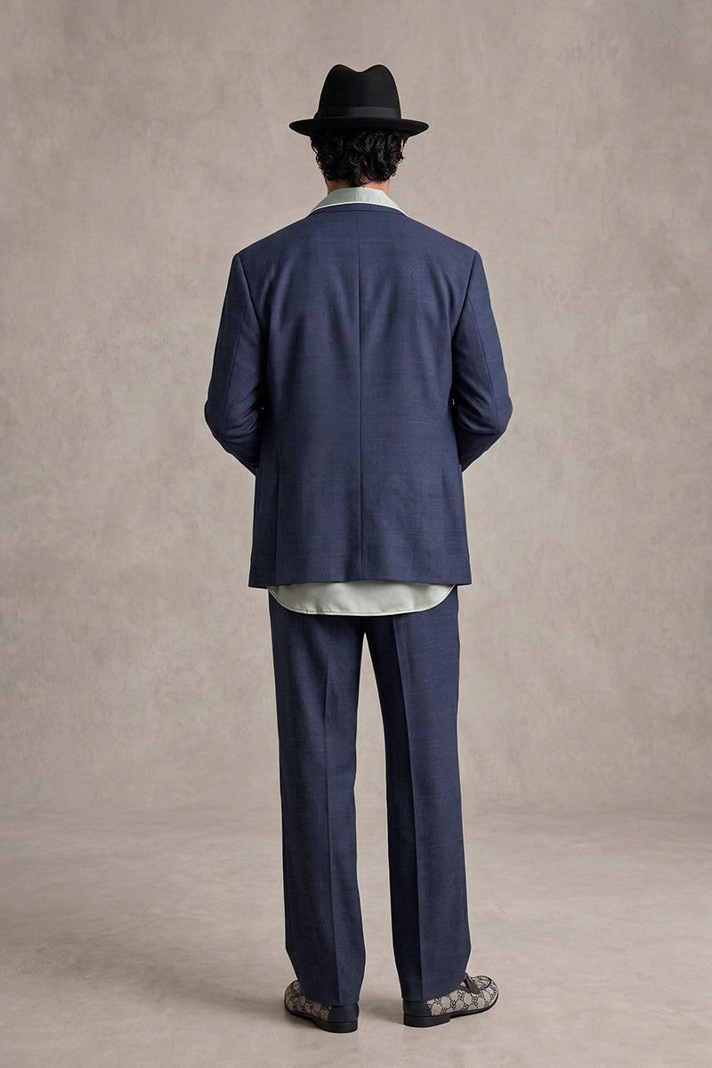 Navy Blue 50% Merino Wool Blazers