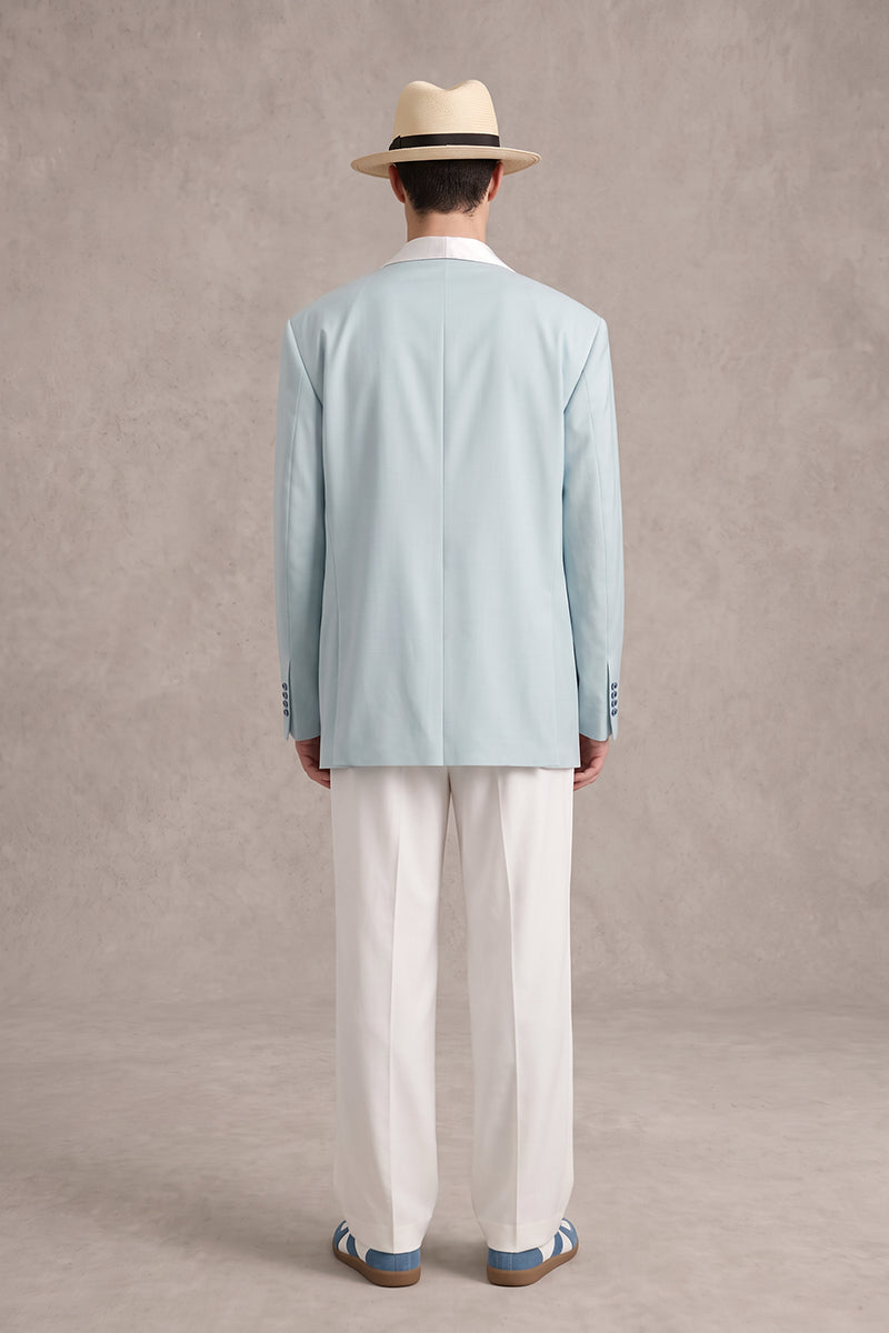 Light Blue 70% Merino Wool Blazers