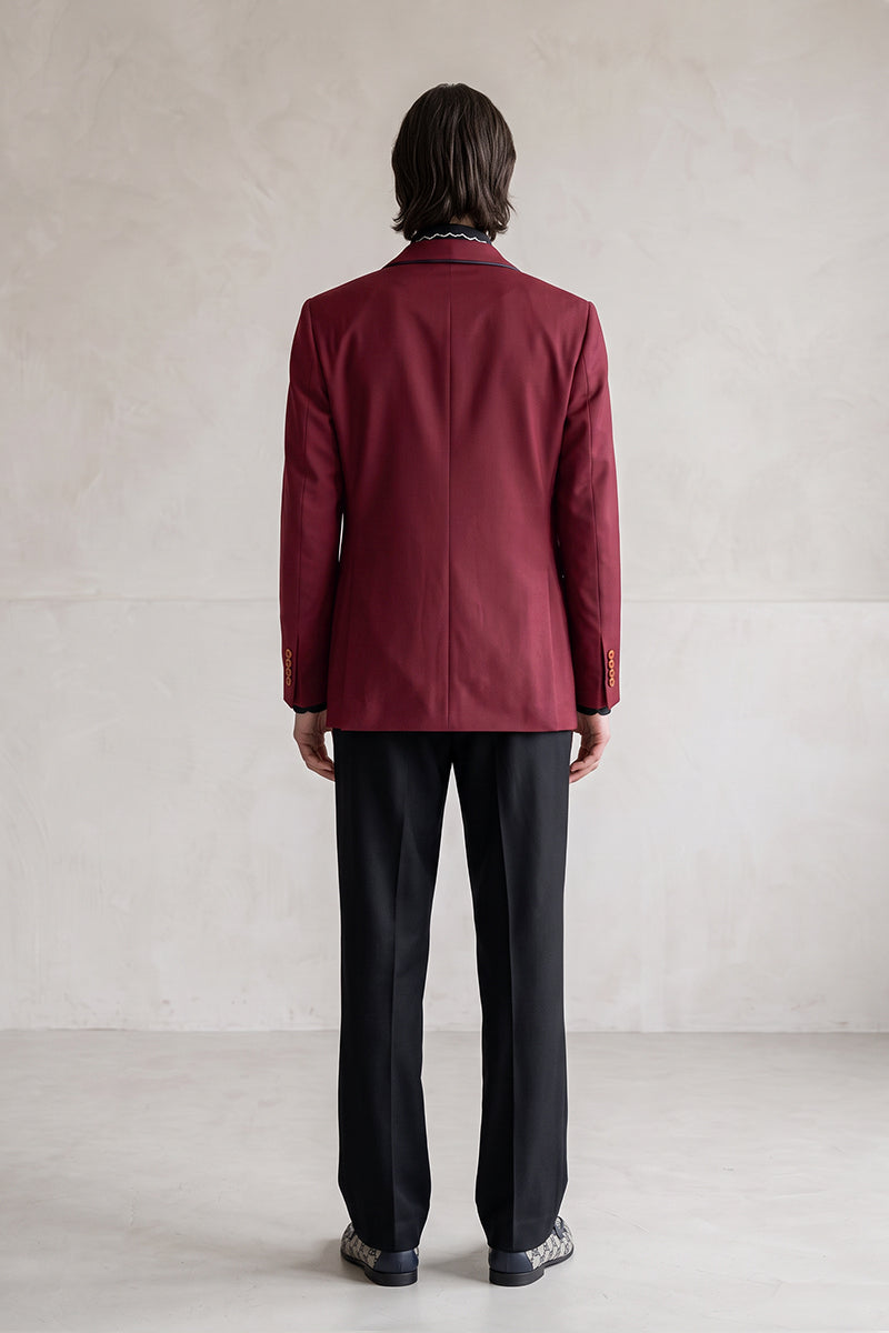 Burgundy 70% Merino Wool Blazers