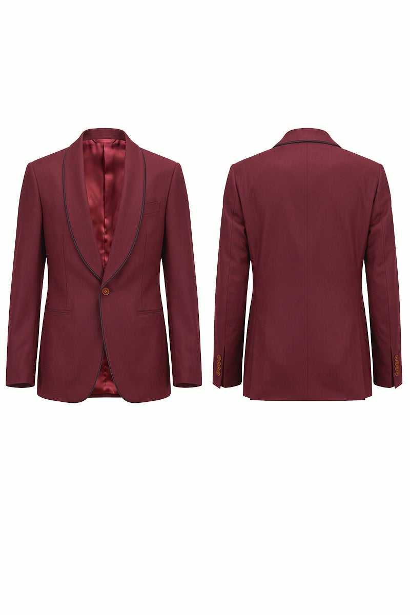 Burgundy 70% Merino Wool Blazers