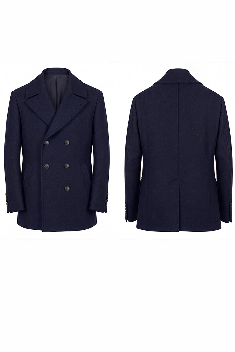 Navy 47.7% Merino Wool Coats