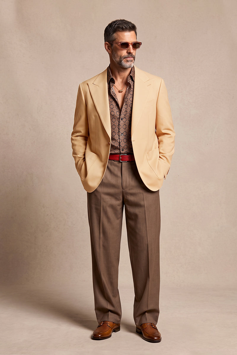 Beige 70% Merino Wool Blazers