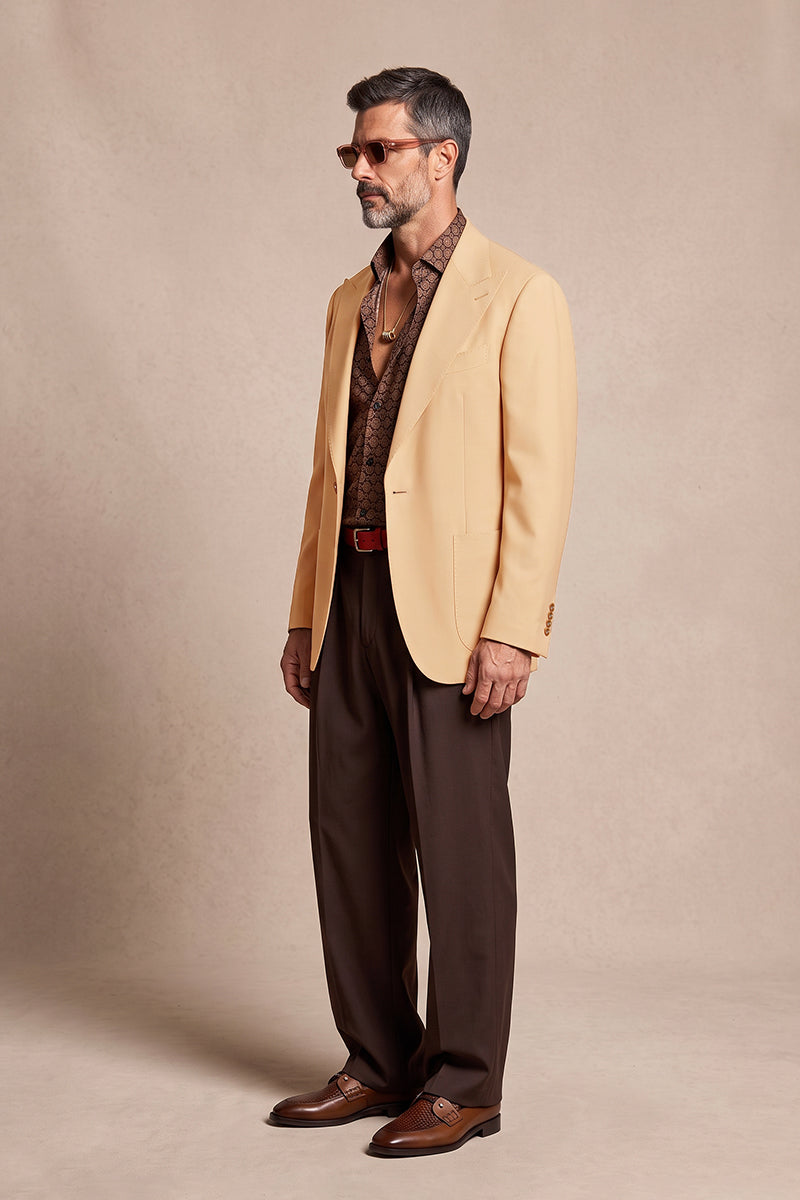 Beige 70% Merino Wool Blazers