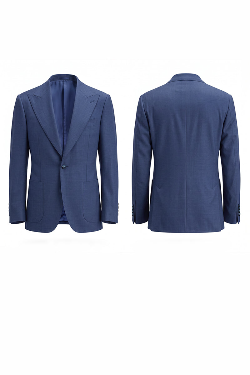 Blue 70% Merino Wool Blazers