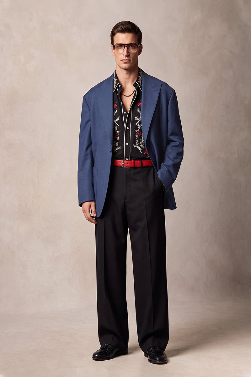 Blue 70% Merino Wool Blazers