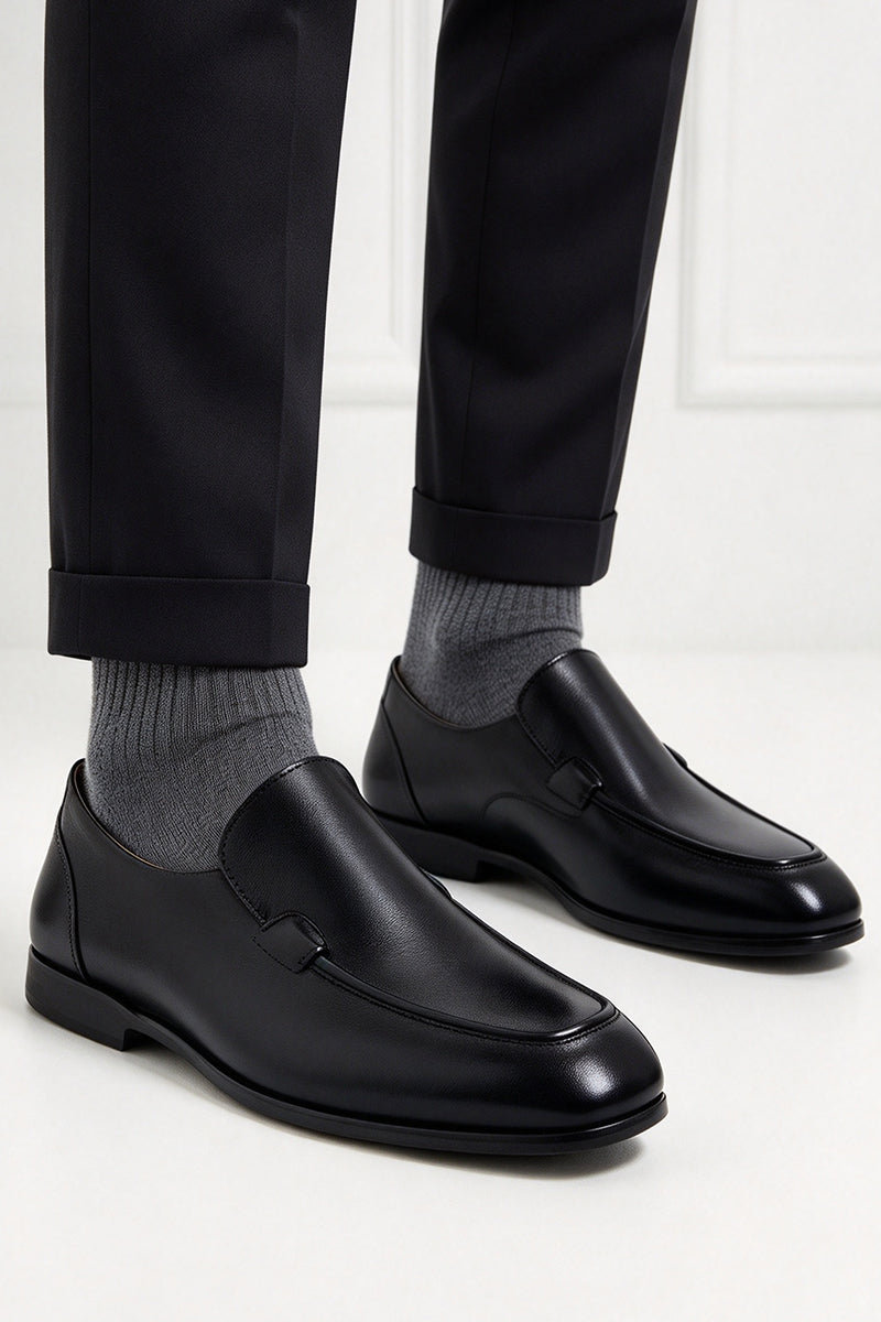 Men's Black Business Dress Loafters Shoes