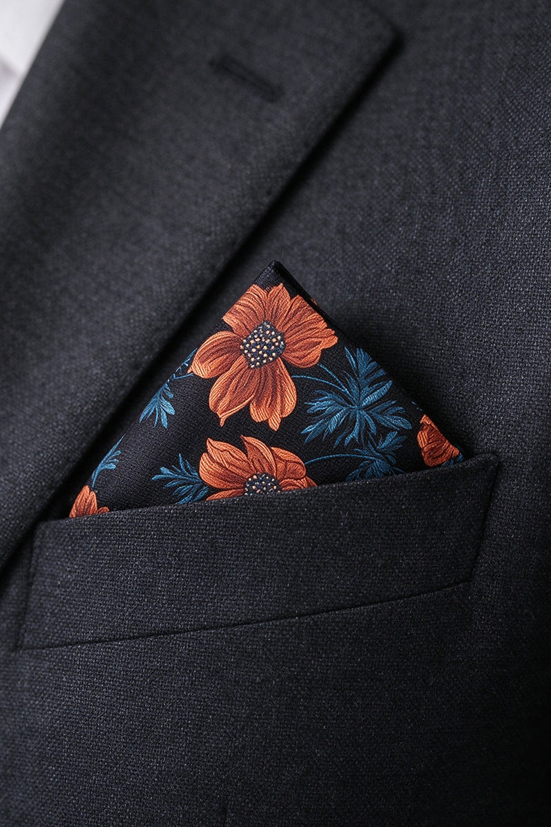 Men's Black Pocket Squares