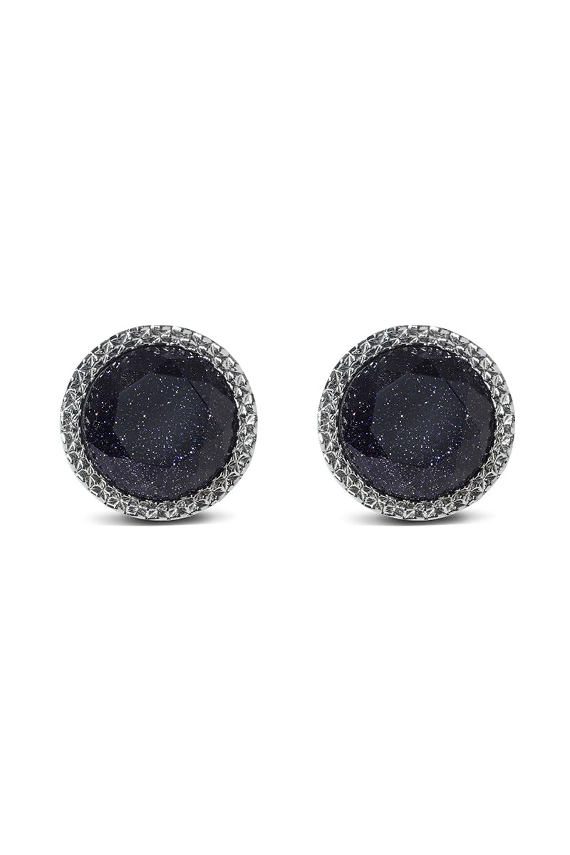 Men Starry Gemstone Plated Brass Cufflinks