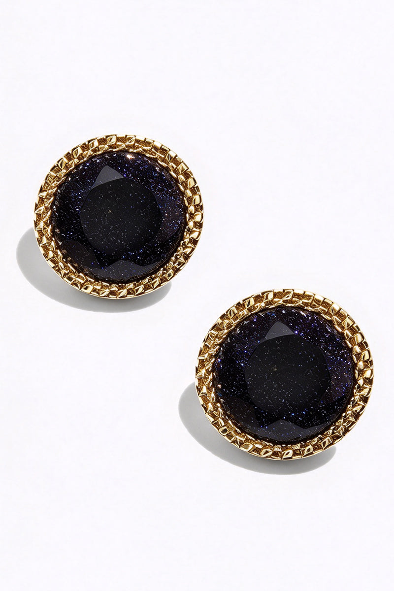 Men Starry Gemstone Plated Brass Cufflinks