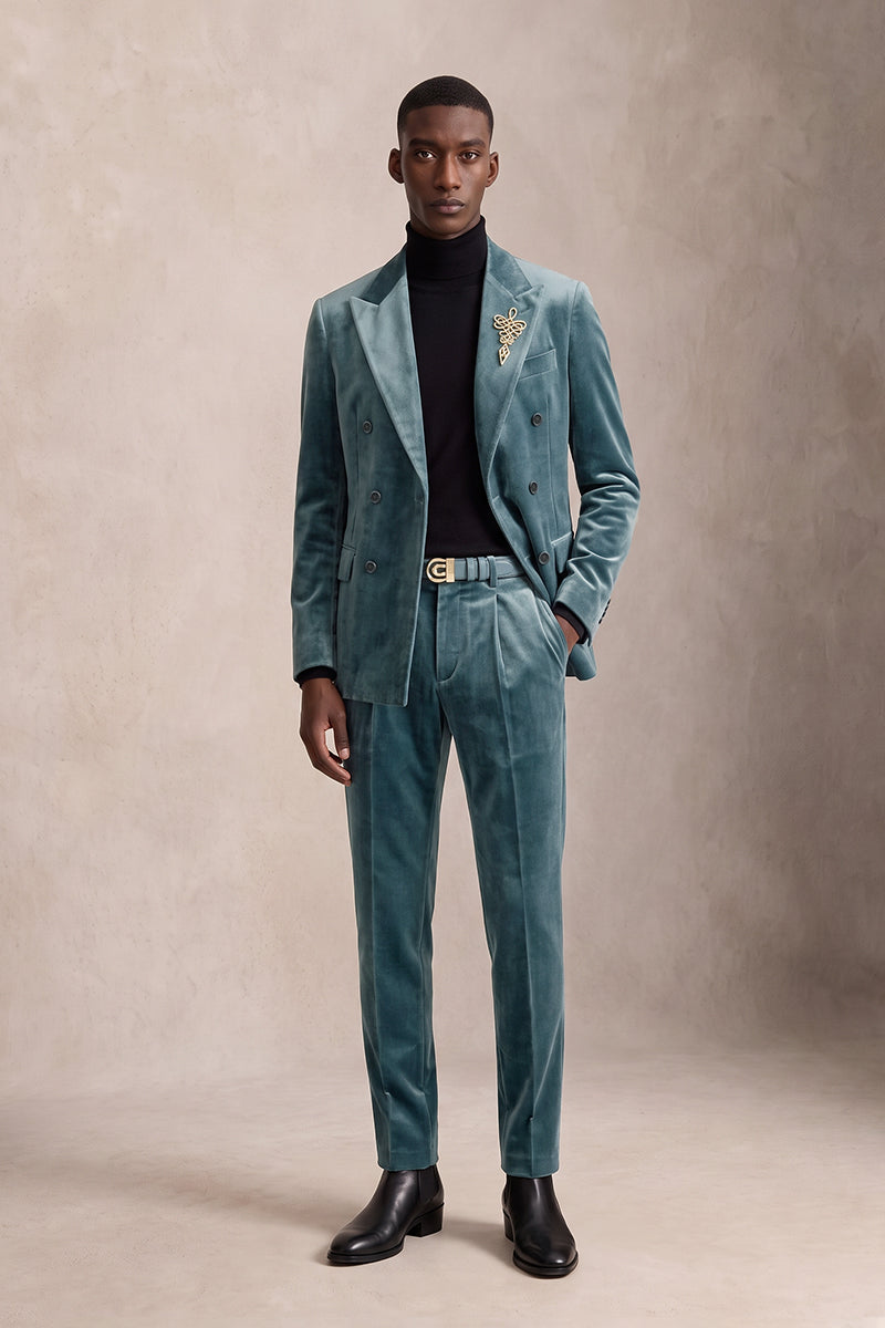Lake Blue 100% Velvet Suits