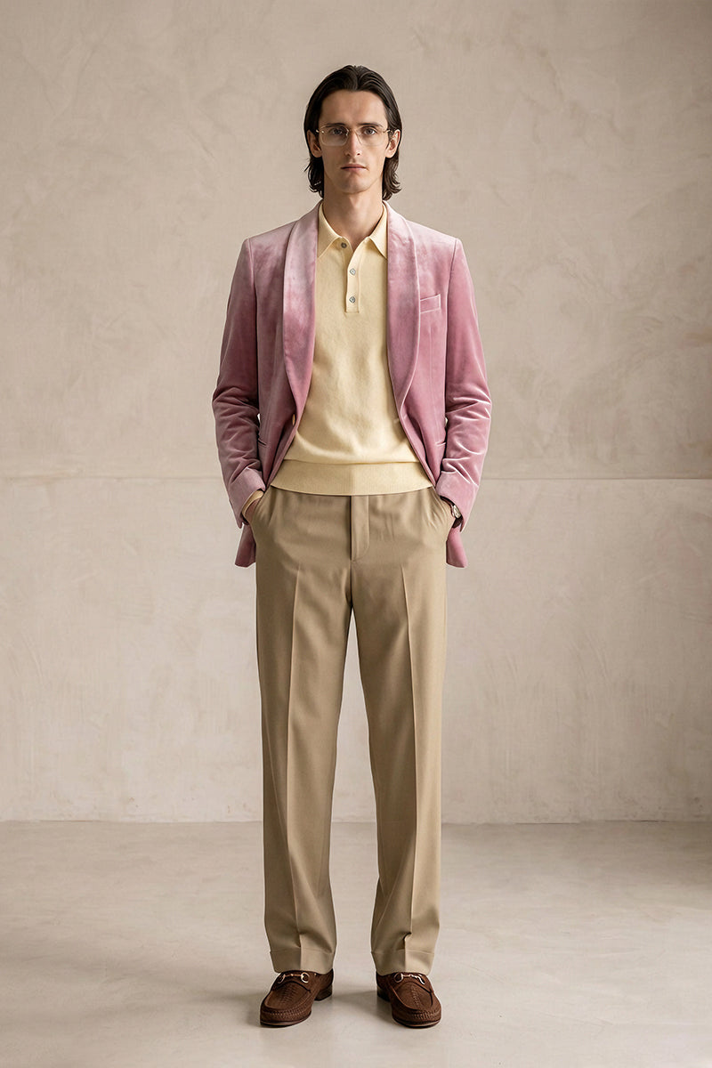 Pink 100% Velvet Blazers