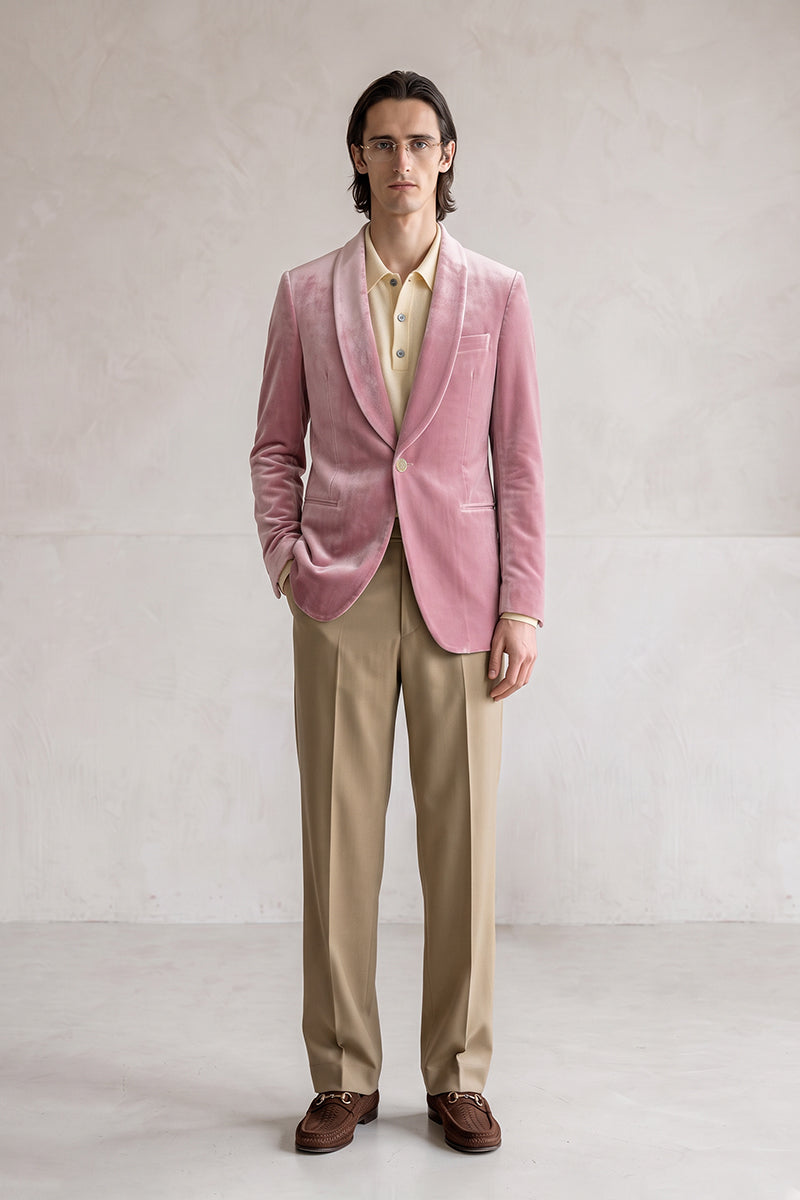 Pink 100% Velvet Blazers